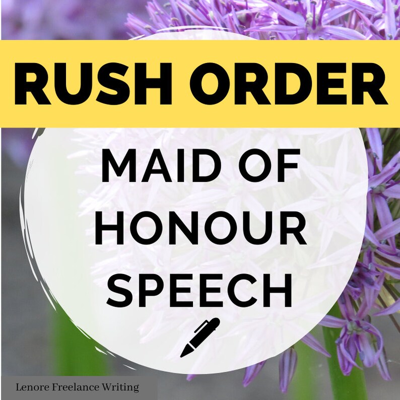 Maid of Honor Speech  Rush Order