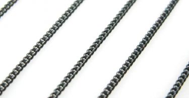 Oxidized Sterling Silver Chain By The Foot 1mm Tiny Flat Curb