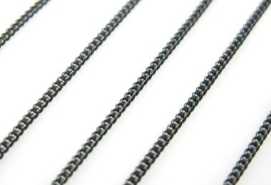 Oxidized Sterling Silver Chain By The Foot 1mm Tiny Flat Curb