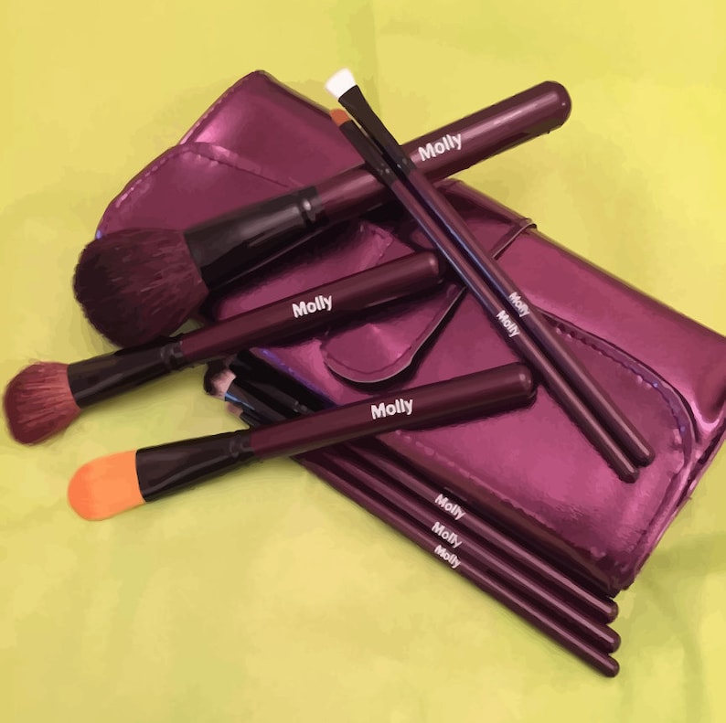 PERSONALIZED Makeup Brushes  Purple Rain Brush Set