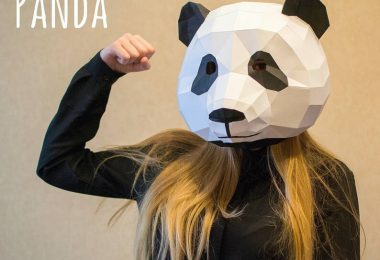 Panda mask / DIY Papercraft Panda / Origami Digital Download /