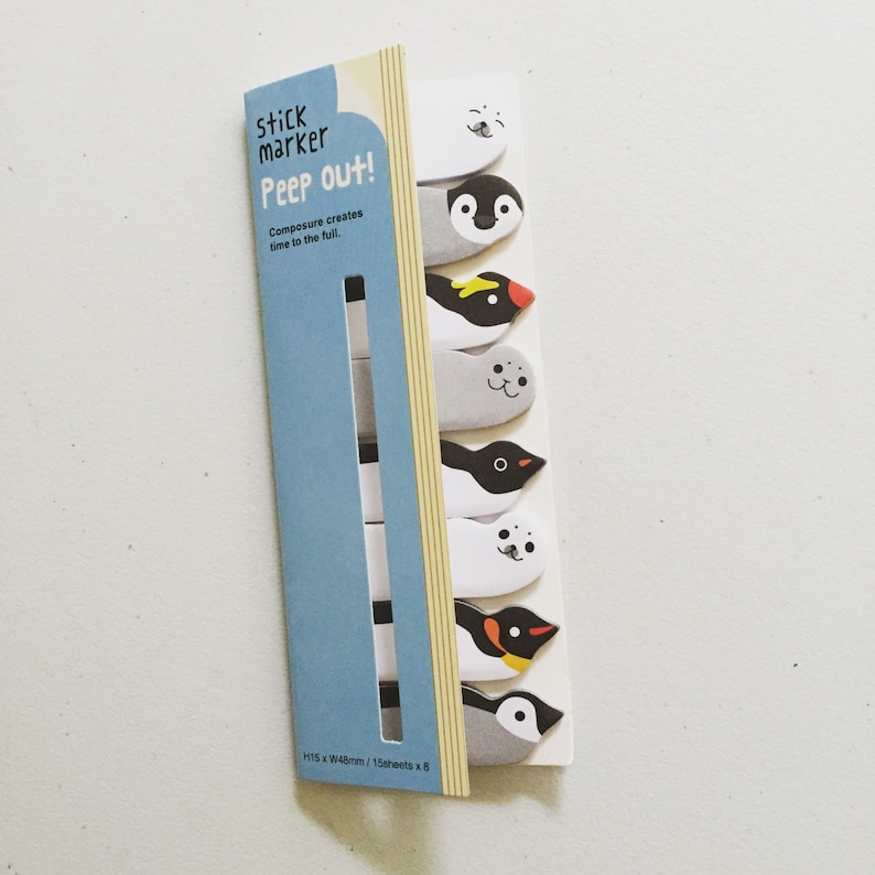 Penguin Sticky Notes Arctic Sticky Notes Kawaii Animal