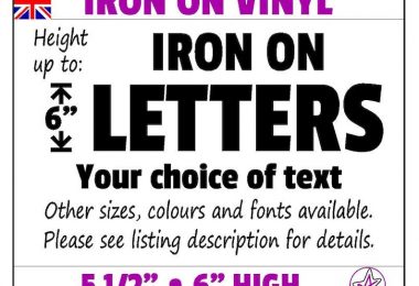 Personalised iron on letters up to 6 inches high custom vinyl