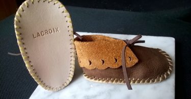 Personalized  All Leather Baby Mocassins  Fits a 3 Month Old