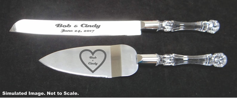 Personalized Cake Knife Set for the wedding reception Bridal