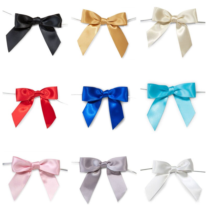 Pre-Tied Satin Bows 7/8-inch 12-Piece