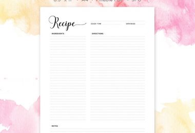 Recipe Page  Recipe Printable  Recipe Card  Recipe Template
