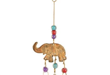 Recycled Brass Elephant Wind Chime