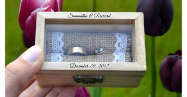 Ring box Personalized ring box with glass lid wedding box