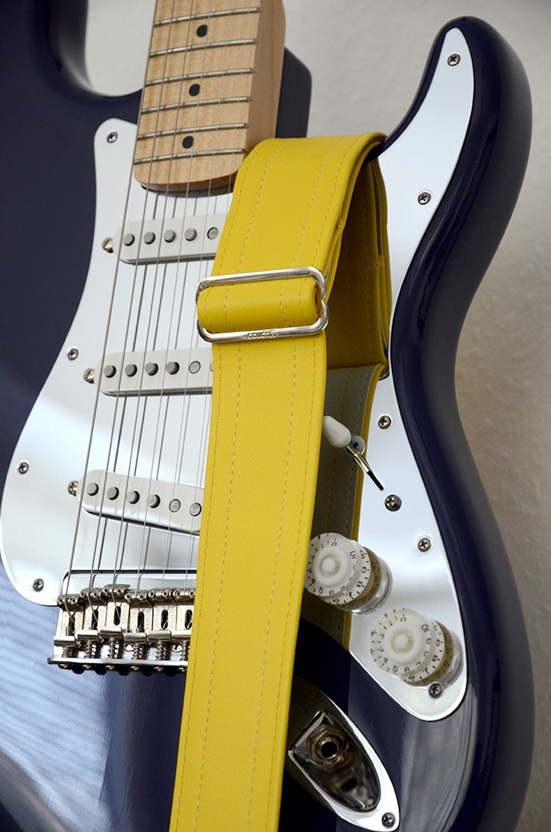 Runway Yellow Luggage Guitar Strap  Vegan