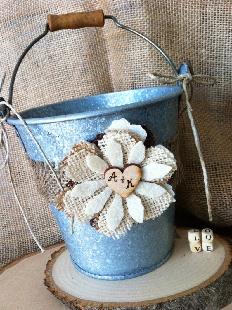 Rustic Country Flower Girl Pail Basket