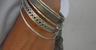 Set of 5 sterling silver bangle bracelets