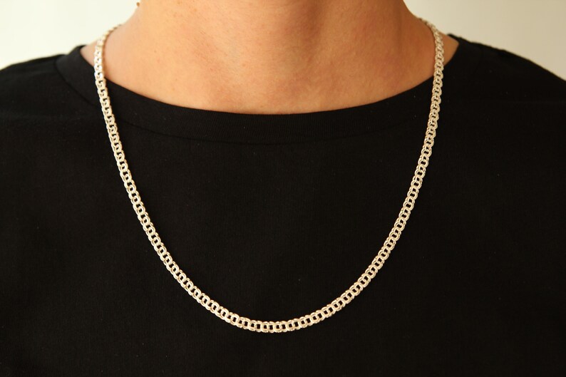 Simple Long Silver Chain Necklace  Minimalist Silver