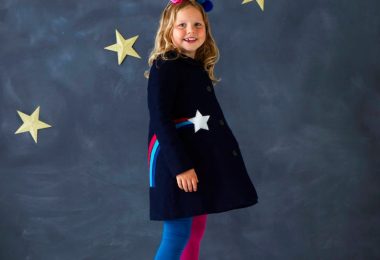 Star Gazer coat jacket for toddlerschildren in navy moleskin