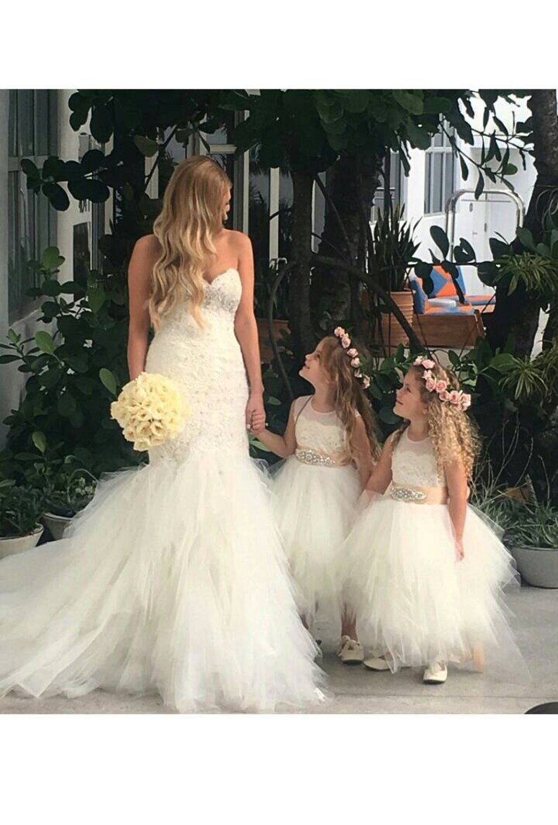 Stunning ivory ‘Belle’ flower girl dress ivory