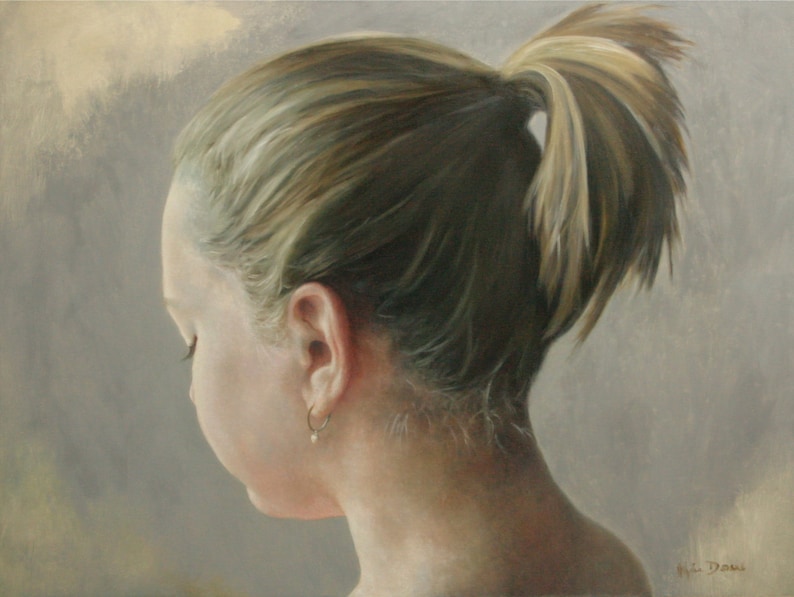 Threshold original oil classical portrait narrative figurative