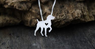 Tiny German Shorthaired Pointer necklace sterling silver hand
