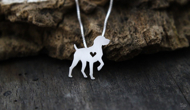 Tiny German Shorthaired Pointer necklace sterling silver hand