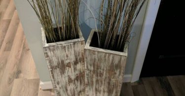 Two TALL 42  Rustic Floor Vases/Wooden Vases/Home