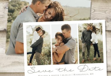 Wedding Full Image Save the Date Card with Photo Printable