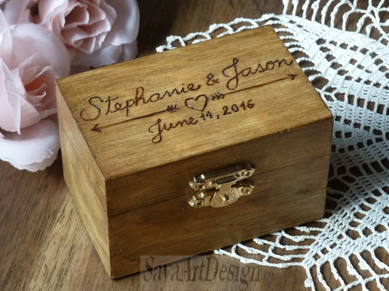 Wedding Ring Box Rustic Ring Holder. Ring Bearer Box