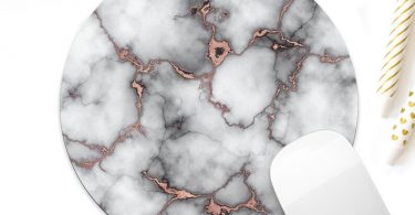 White marble with rose gold mouse pad for her Rose gold desk
