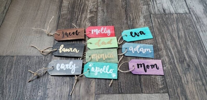 Wood Stocking Tag Easter Basket Name Tags Wood Tags