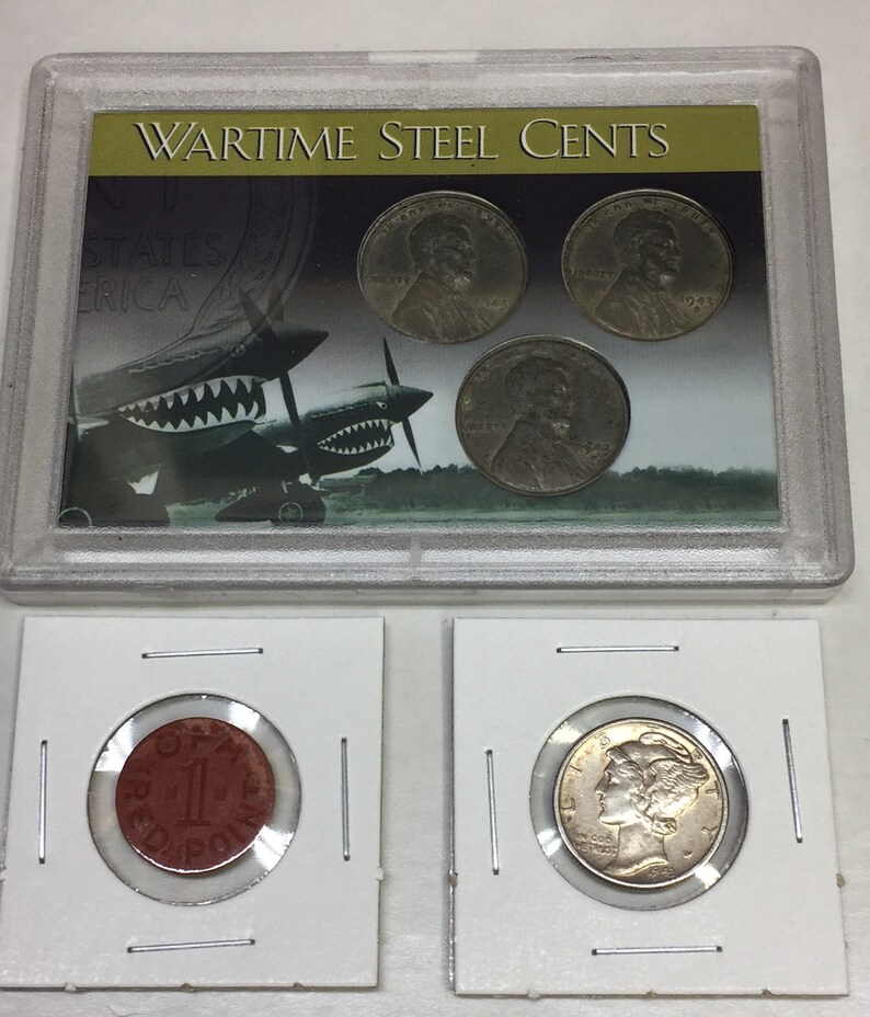 World War 2 Coin Collection / WWII Steel Wheat Pennies All 3