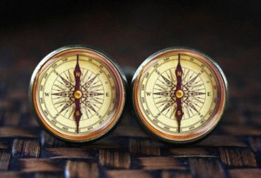 Antique Compass cufflinks Old Compass cufflinks compass cuff