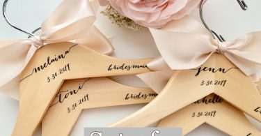 Bridesmaids gift Wedding dress hanger Engraved Hanger
