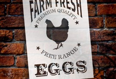 Farm Fresh Eggs Chicken Stencil by StudioR12  Reusable Mylar