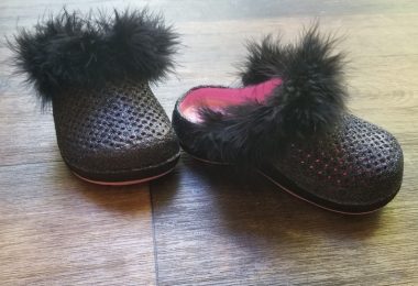 Glitter Clogs with Furry Border
