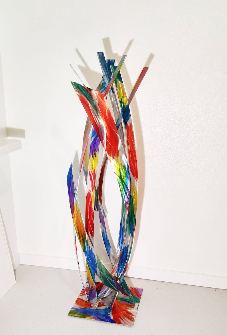 Modern Abstract Multicolored Large Metal Outdoor Sculpture