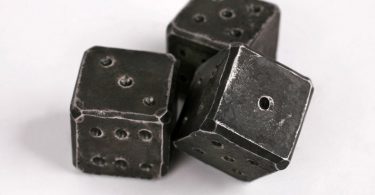 Pair of personalized forged iron dice  Wrought iron gift