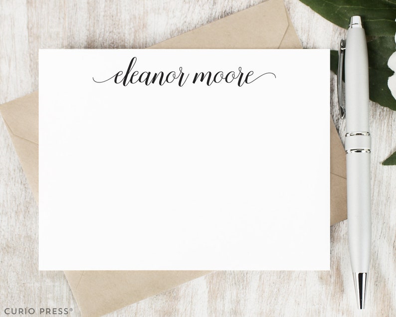 Personalized Note Card Set / Script Personalized Stationary /