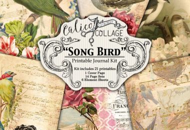 Printable Junk Journal Kit Song Bird Journal Pages