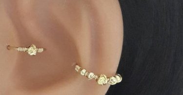 SALE 16g 18g 20g 22g 14K Gold Filled Beaded Helix Earring