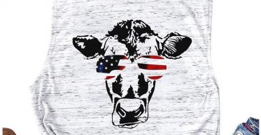 Sassy Cow with American Flag glasses