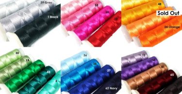Set of 6 Colors Pure Thick Silk Threads Yarn for Quilting