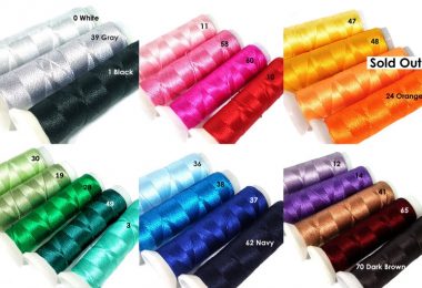 Set of 6 Colors Pure Thick Silk Threads Yarn for Quilting