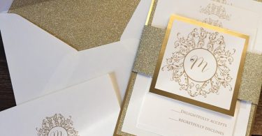 Wedding Invitations  Gold Wedding Invitation  Glitter and