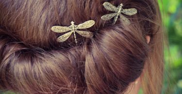 Dragonfly Bobby Pins Set of Two Antique Silver Nickel Free