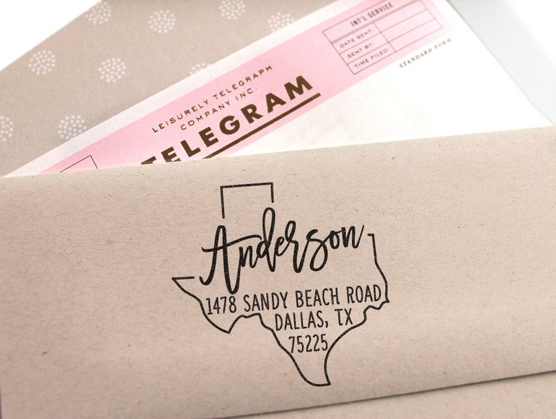 Custom Texas State Return Address Stamp perfect gift for