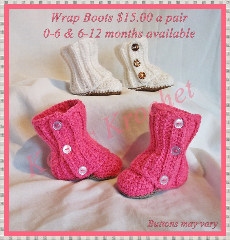Baby Wrap Boots Crocheted baby wrap boots Baby Booties
