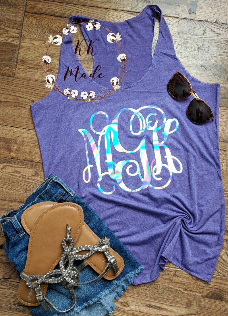 Monogrammed Tank Top Gym shirt Monogrammed Shirt Monogram