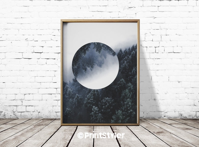 Wall Art Poster Forest Print Forest Wall Art Forest Art Tree
