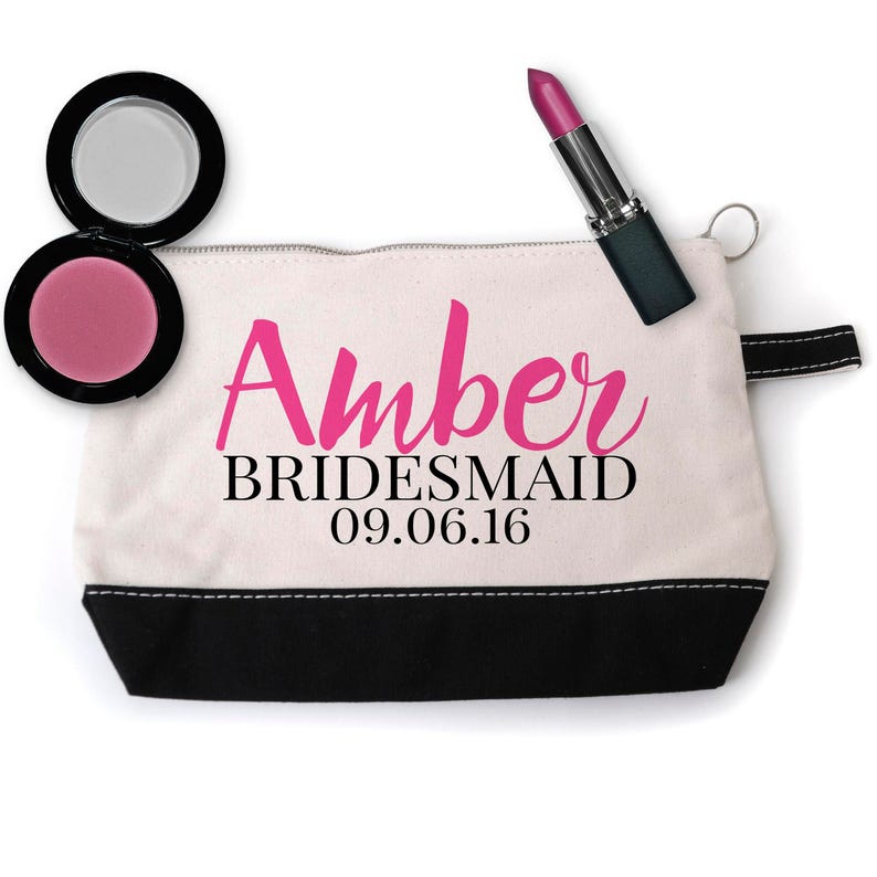 Bridesmaid Cosmetic Bag Personalized Bridal Party Gift