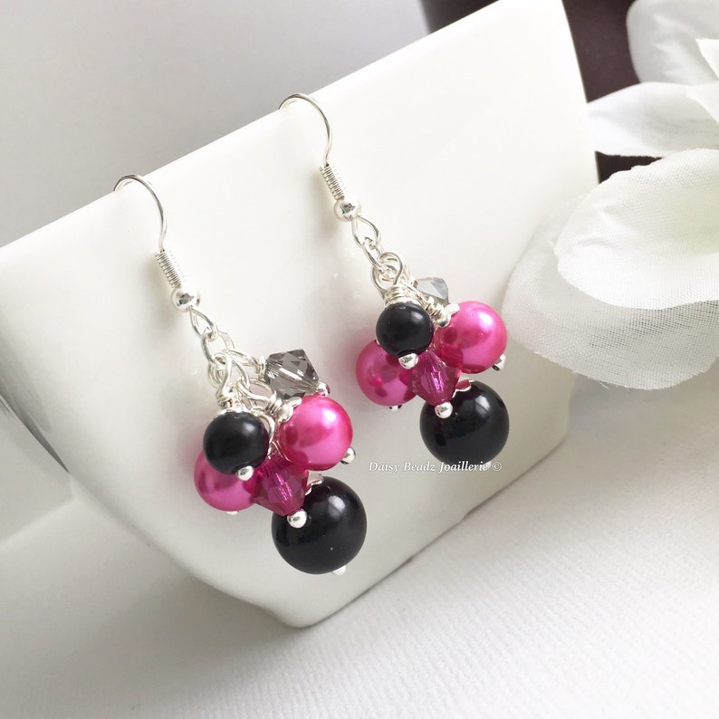 Bridesmaid Gift Hot Pink Earrings Fuchsia Earrings Fuchsia and