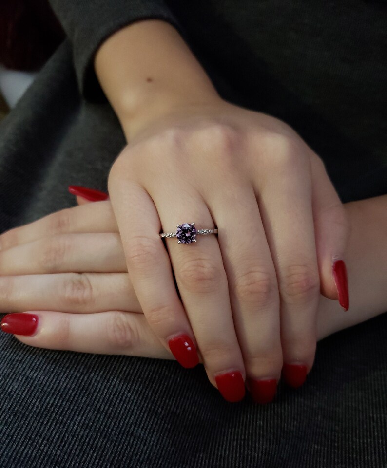 Alexandrite Ring Alexandrite Diamond Ring Dainty Ring June