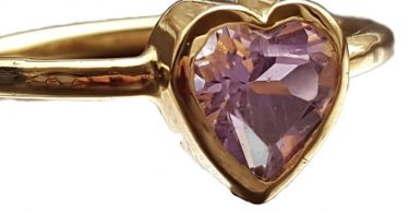 Amethyst Heart Ring 14k Gold